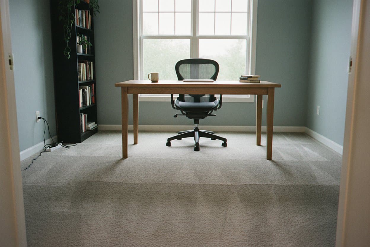 Restored carpeted room after professional water removal