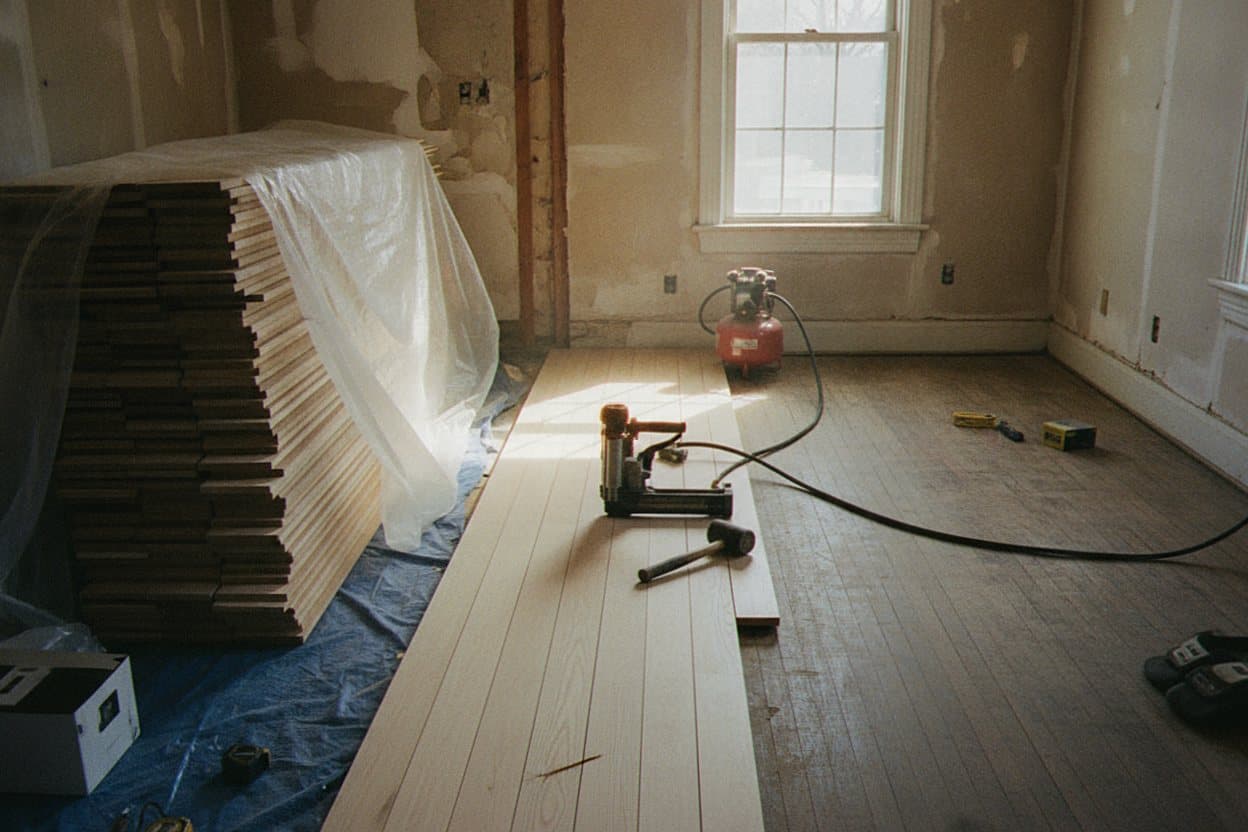 Painter applying finish coat to repaired drywall section
